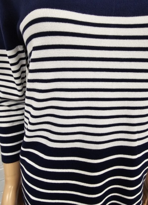 Claudia C Navy & White Stripe 3/4 Sleeve Jumper